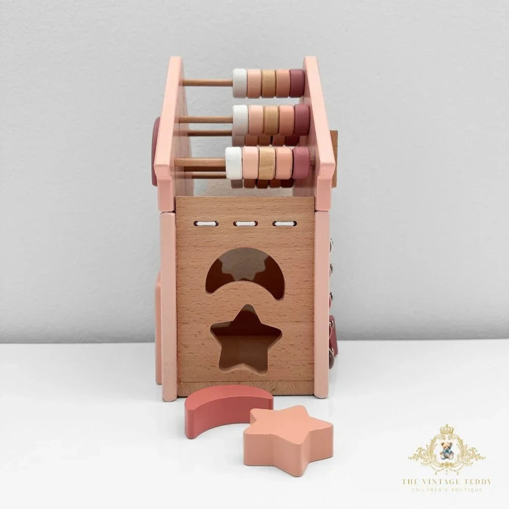 NWT Cute Wooden House Activity Center Play Set Children’s Early Learning Toys - Picture 2 of 3